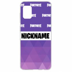 Чехол для Samsung A31 Nickname Fortnite with logo - PrintSalon