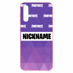 Чехол для Samsung A50 Nickname Fortnite with logo - PrintSalon