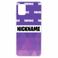 Чехол для Samsung A51 Nickname Fortnite with logo - PrintSalon