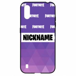 Чехол для Samsung A01/M01 Nickname Fortnite with logo