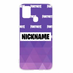 Чехол для Samsung M31 Nickname Fortnite with logo - PrintSalon