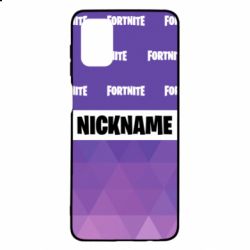 Чехол для Samsung M51 Nickname Fortnite with logo - PrintSalon