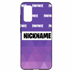Чехол для Samsung S20 Nickname Fortnite with logo - PrintSalon