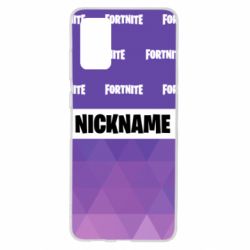 Чехол для Samsung S20+ Nickname Fortnite with logo - PrintSalon