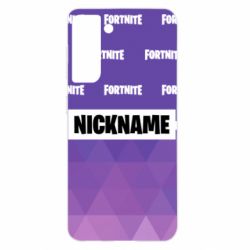 Чехол для Samsung S21 Nickname Fortnite with logo - PrintSalon