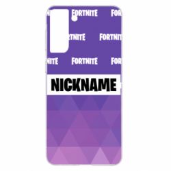 Чехол для Samsung S21+ Nickname Fortnite with logo - PrintSalon