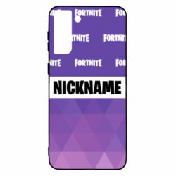 Чехол для Samsung S21 Ultra Nickname Fortnite with logo - PrintSalon