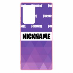 Чехол для Samsung Note 20 Ultra Nickname Fortnite with logo - PrintSalon