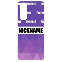 Чехол для Oppo Reno 4 Pro Nickname Fortnite with logo - PrintSalon