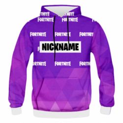 Мужское 3D худи Nickname Fortnite with logo - PrintSalon
