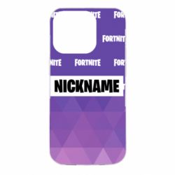 Чехол для iPhone 14 Pro Nickname Fortnite with logo - PrintSalon