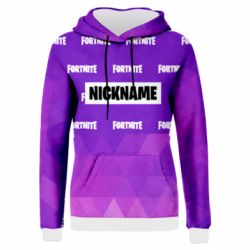 Жіноче 3D худі Nickname Fortnite with logo