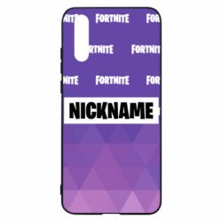 Чехол для Huawei P20 Nickname Fortnite with logo - PrintSalon