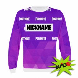 Детский 3D свитшот Nickname Fortnite with logo - PrintSalon