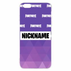 Чехол для iPhone 6 Plus/6S Plus Nickname Fortnite with logo - PrintSalon