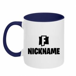 Чашка двухцветная 320ml Nickname fortnite - PrintSalon