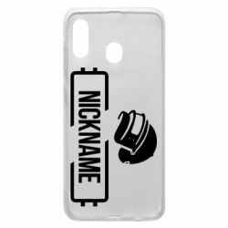 Чехол для Samsung A20 Nickname helmet pubg - PrintSalon