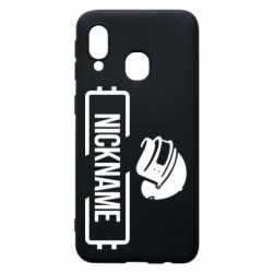 Чехол для Samsung A40 Nickname helmet pubg - PrintSalon