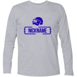 Футболка с длинным рукавом Nickname helmet pubg - PrintSalon