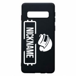 Чехол для Samsung S10 Nickname helmet pubg - PrintSalon