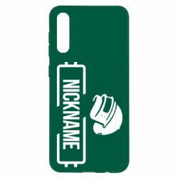 Чехол для Samsung A50 Nickname helmet pubg - PrintSalon