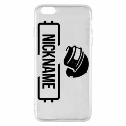 Чехол для iPhone 6 Plus/6S Plus Nickname helmet pubg - PrintSalon