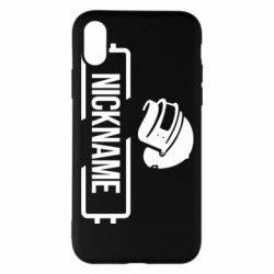 Чехол для iPhone X/Xs Nickname helmet pubg - PrintSalon