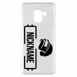 Чехол для Samsung A8 2018 Nickname helmet pubg-PrintSalon Чехол для Samsung A8 2018 Nickname helmet pubg