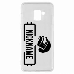 Чехол для Samsung A8+ 2018 Nickname helmet pubg - PrintSalon