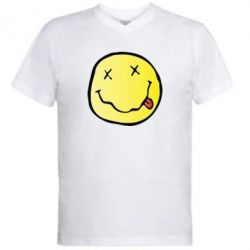 Чоловіча футболка з V-подібним вирізом Nirvana Logo 3D - PrintSalon