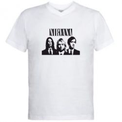 Мужская футболка  с V-образным вырезом Nirvana (Нирвана) - PrintSalon