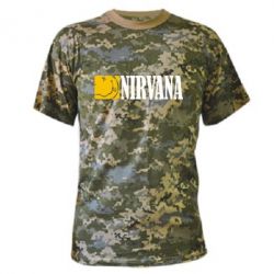 Камуфляжная футболка Nirvana смайл - PrintSalon