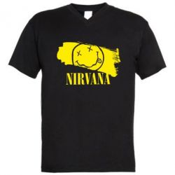Чоловіча футболка з V-подібним вирізом Nirvana Smile - PrintSalon