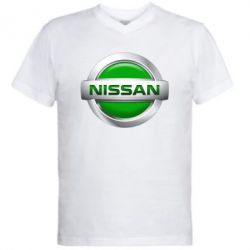 Чоловіча футболка з V-подібним вирізом Nissan Green - PrintSalon