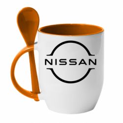 Чашка з ложкою Nissan new logo - PrintSalon