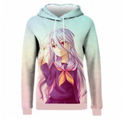 Жіноче 3D худі No Game No Life Shiro-PrintSalon Жіноче 3D худі No Game No Life Shiro