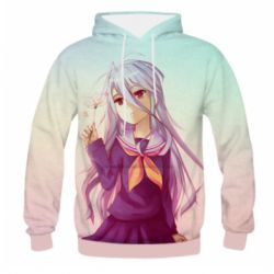 Мужское 3D худи No Game No Life Shiro - PrintSalon