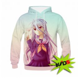 Детское 3D худи No Game No Life Shiro - PrintSalon