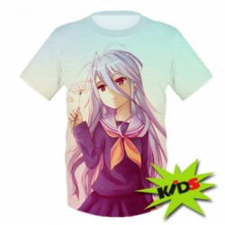 Детская 3D футболка No Game No Life Shiro - PrintSalon
