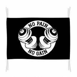 Прапор No pain no gain гантелі - PrintSalon
