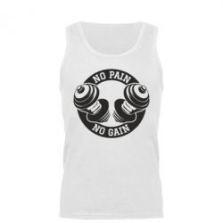 Майка чоловіча No pain no gain гантелі - PrintSalon