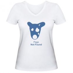 Женская футболка с V-образным вырезом Not Found - PrintSalon
