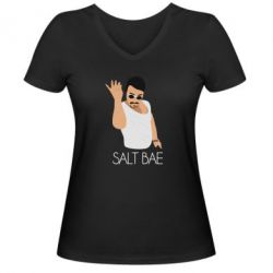 Женская футболка с V-образным вырезом Nusret Salt Bae - PrintSalon