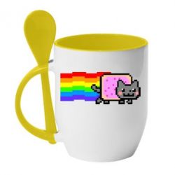 Чашка с ложкой Nyan cat - PrintSalon