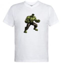 Мужская футболка  с V-образным вырезом Очень злой Халк - PrintSalon