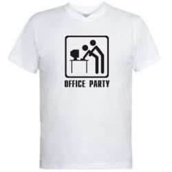 Мужская футболка  с V-образным вырезом Office Party