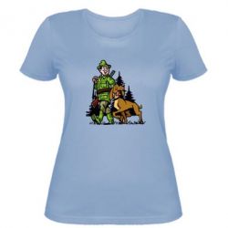 Женская футболка Охотник с собакой - PrintSalon