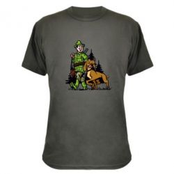 Камуфляжная футболка Охотник с собакой - PrintSalon