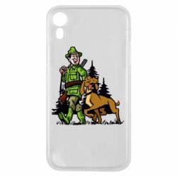 Чехол для iPhone XR Охотник с собакой