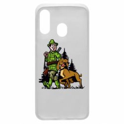 Чехол для Samsung A40 Охотник с собакой - PrintSalon